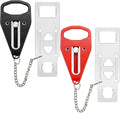 Portable Door Lock Extra Security Essential Safety & Privacy Travel Lockdown, Prevent Entry Stopper, Protect Family While Traveling Home Bedroom Hotel Apartment College (2 Pack (Red and Black)) by Unknown