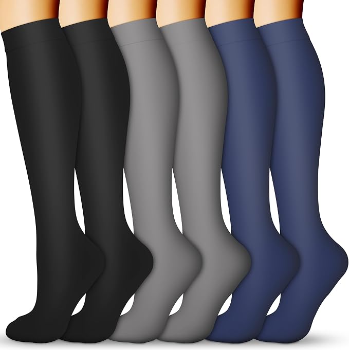 QUXIANG Compression Socks for Women & Men 15-20 mmHg, Best for Medical, Nursing, Running, Athletic, Varicose Veins, Travel by QUXIANG