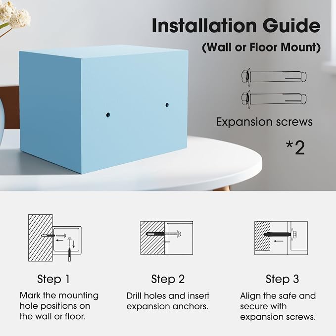 Goldenkey Small Kids Safe, Digital Mini Safes, Money Safe Box, Blue - Image 5