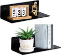 9 Inch Acrylic Floating Shelf No Drill Adhesive Wall Shelf Set of 2 for Funko Pop Storage, Floating Shelves Damage-Free Expand Wall Space for Living Room, Bathroom, Gaming Room, Office - Black by LUIUM