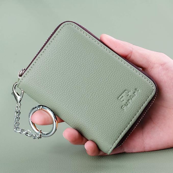 FurArt Zipper Wallet Women RFID Credit Card Holder keychain Wallet | ID Window RFID Blocking Compact Small business 15/16 slots - Image 4