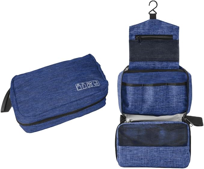 Travel toilet bag is used to store toiletries, Suitable for short-term travel use hanging toilet bag (Navy blue) by Traveltoiletbag