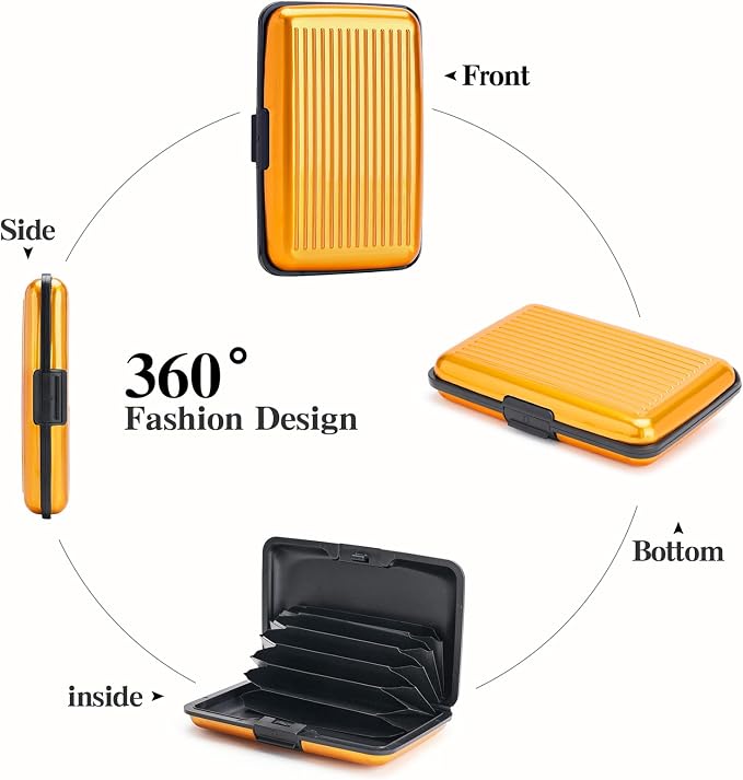 Women Credit Cards Holder,RFID Blocking Protection Aluminum Metal Wallet for Men Women Business Card Holder - Image 5