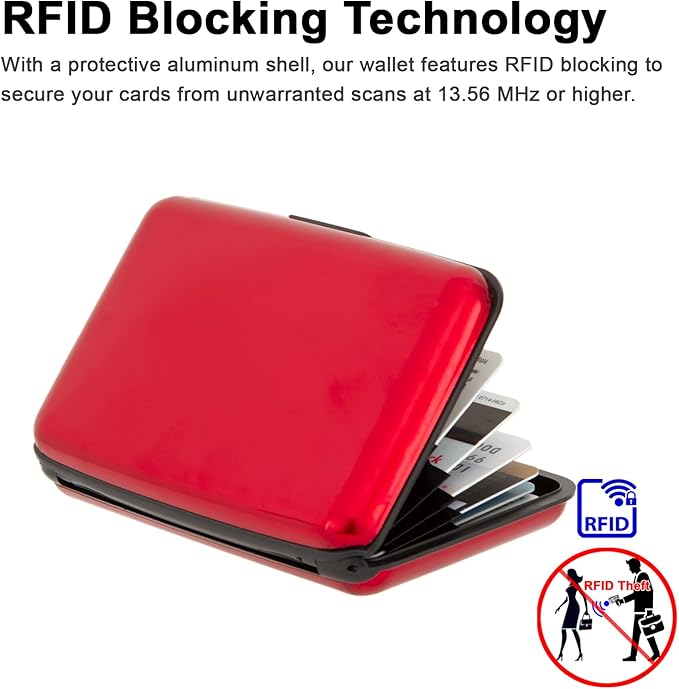 Credit Card Holder Small RFID Blocking Wallet Business Metal Slim Mini Aluminum Hard Case for Women Men - Image 2