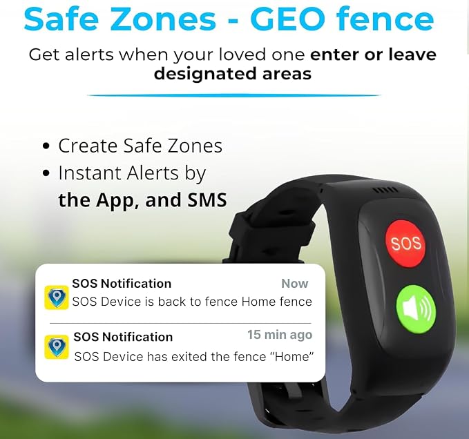 SOS Wristband for Seniors with Fall Detection — Alerts Go Direct to Family, No Call Center | One-Button Simplicity, GPS Tracking, Geofencing, 2-Way Calling, Waterproof Medical Alert - Image 5