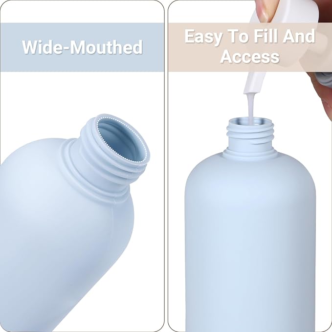 ASEVAT Travel Refillable Shampoo and Conditioner Bottles - 10 oz Plastic Squeeze Bottles with Flip Cap for Toiletries and Liquids (3Pcs) - Image 7