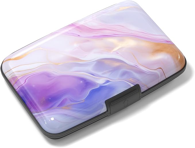 Rimilak Aluminuml Credit Card Holder,Flow Mable | Mini Credit Card Wallet RFID Blocking Slim Metal Hard Case for Women Men by Rimilak