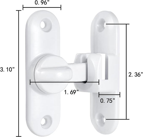 10 Packs White 90/180 Degree Barn Door Latches,Flip Gate Lock | Zinc Alloy Flip Gate Latches,Right Angle Door Lock,for bedroom,garage,sliding door,window,cabinet,drawer,pet enclosures - Image 2
