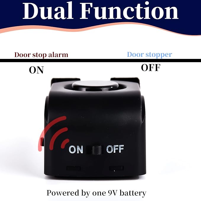 Door Stop Alarm, Door Stopper with 120DB Security Alarm, Floor Wedge Doorstop for Travel Apartment Home House (Pack of 2) - Image 3