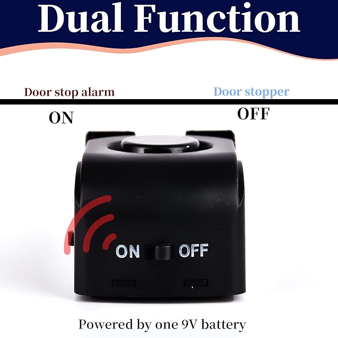 Door Stop Alarm, Door Stopper with 120DB Security Alarm, Floor Wedge Doorstop for Travel Apartment Home House (Pack of 4) - Image 3