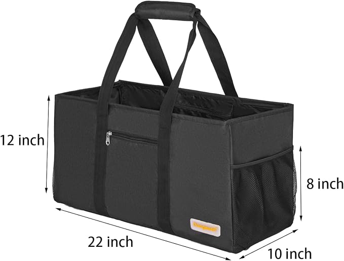 Extra Large Utility Tote Bag - Reusable Grocery Bags Foldable Heavy Duty | Large Shopping Tote 4 Pockets & Reinforced Handles, Water-Resistant Collapsible Tote for Beach, Picnic, Car Storage - Image 4