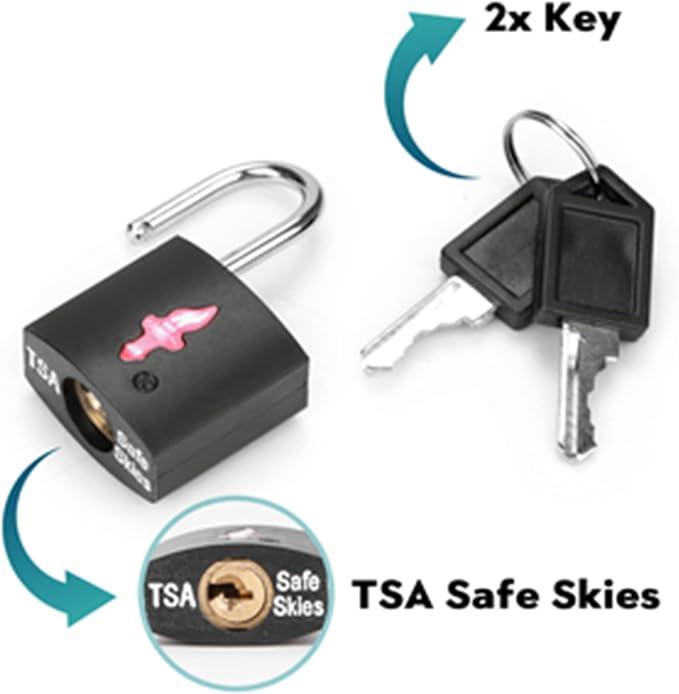 TSA Keyed Alike Luggage Lock 6-Pack 6 Colors + 6 Tags – Family Travel Set | 6 locks share 1 key. 6 assorted colors. 6 matching luggage tags. TSA Safe Skies approved. For family travel. - Image 4