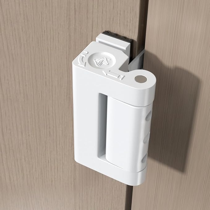 White Adjustable Home Security Door Reinforcement Lock | Child proof Safety Door Latches,Security Device for Enhanced Safety,for Home,Hotels,Apartments Prevents Unauthorized Entry - Image 4