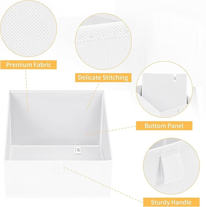 DIMJ Closet Storage Bins 8 Pack - Fabric Trapezoid Closet Organizer Bin, Foldable Storage Baskets for Shelves, Shelf Organizer, Clothing Storage Box for Toys, Books, Towel, Clothes - Image 5