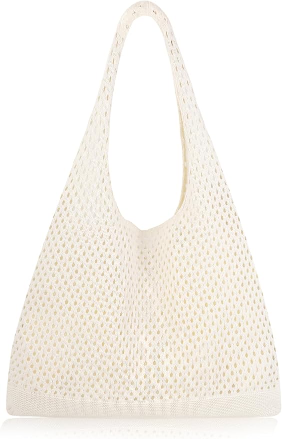 COOKOOKY Crochet Beach Tote bag Summer Beach Bag for Women Aesthetic Mesh Tote Bag Hippie Bag Knit Bag by COOKOOKY