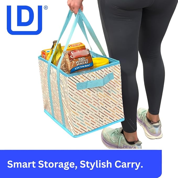DURASACK Grocery Tote 3-Pack All-Purpose Collapsible Totes with Handles Kitchen Reusable Grocery Bags - Image 2