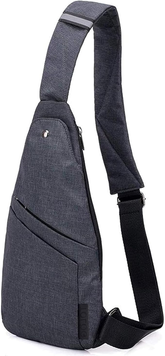 Slim Anti Theft Sling Bag Small Travel Pack Pickpocket Proof Crossbody Bag | Anti Theft One Shoulder Bag Flat Anti Pickpocket Bag Travel Pouch Passport Bag Secure Purses for Men Women lightweight by TOLOG