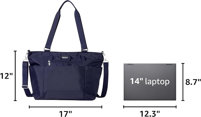 Baggallini Essential Laptop Tote - Work Tote Bag with Laptop Sleeve - Lightweight Travel Crossbody Shoulder Bag for Women - Image 3
