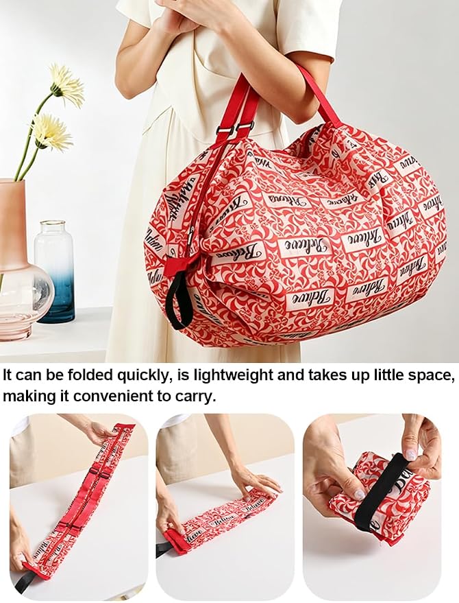 Ultralight Foldable Tote, Reusable Grocery & Travel Bag for Women Water Repellent Shopping Bag - Image 6