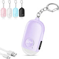 Hion Personal Safety Alarm for Women, Rechargeable 130dB Self Defense Alarm Keychain with LED Flashlight, Emergency Safe Sound Security for Children Elderly College Girls Men, Purple by Hion