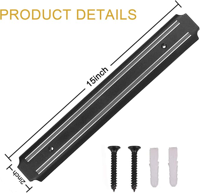 Magnetic Knife Strips(15 Inch X Set Of 2) Magnetic Knife Storage Strip, Knife Holder, Knife Rack, Knife Strip, Kitchen Utensil Holder, Tool Holder, Multipurpose Magnetic Knife Rack - Image 2