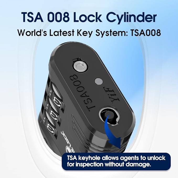 SURE LOCK TSA Approved Luggage Lock – 3-Digit Resettable Combination Padlock with Open Alert Red Dot, Large Easy-Read Dials for Suitcases, Backpacks, Gym & School Lockers - Image 3