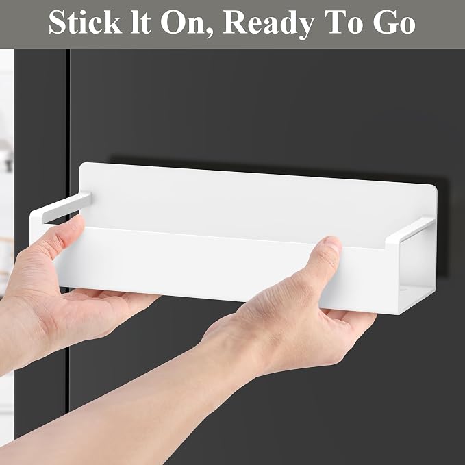 HuggieGems 6 Pack Magnetic Spice Rack Organizer for Refrigerator and Oven, White Fridge Organizers and Storage for Kitchen - Image 5