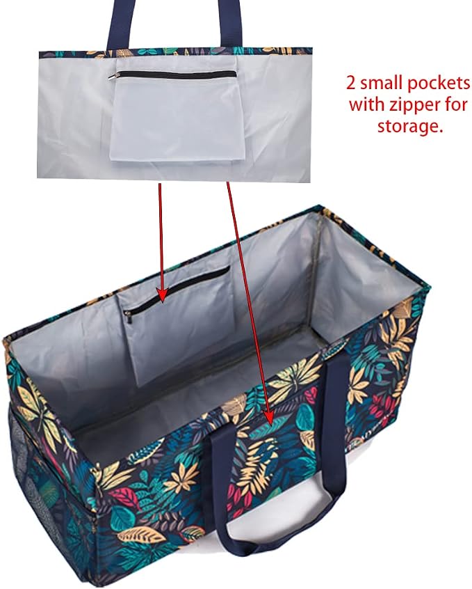 YELAIYEHAO Large Utility Tote Bag, Foldable Collapsible Tote for Storage Pool BeachShopping picnic laundry gym and Luggage - Image 5