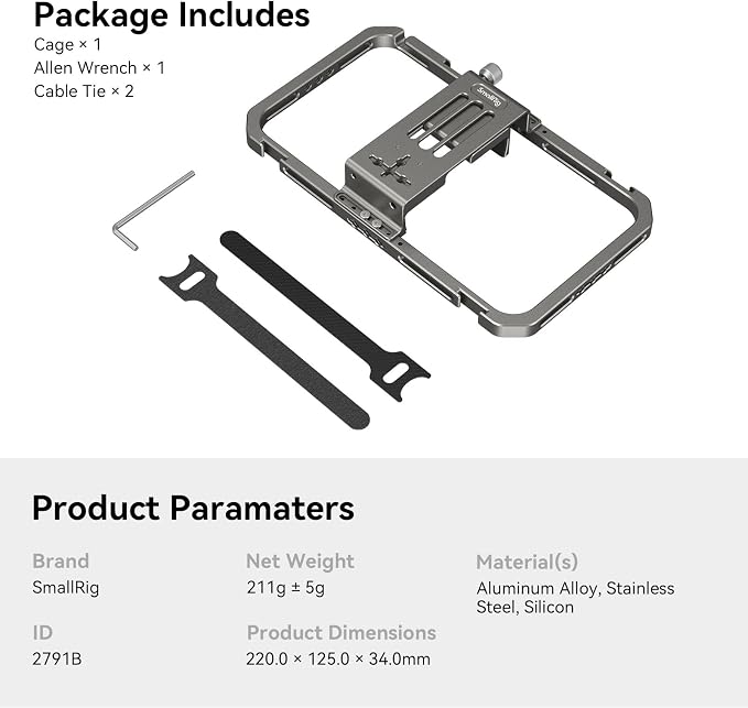 SmallRig Universal Smartphone Video Rig for iPhone 17 16 15 14 for Samsung, Filmmaking Vlogging Rig Aluminium Alloy Phone Video Cage Grip with Cold Shoe Mount for Videomaker Videographer - Image 6