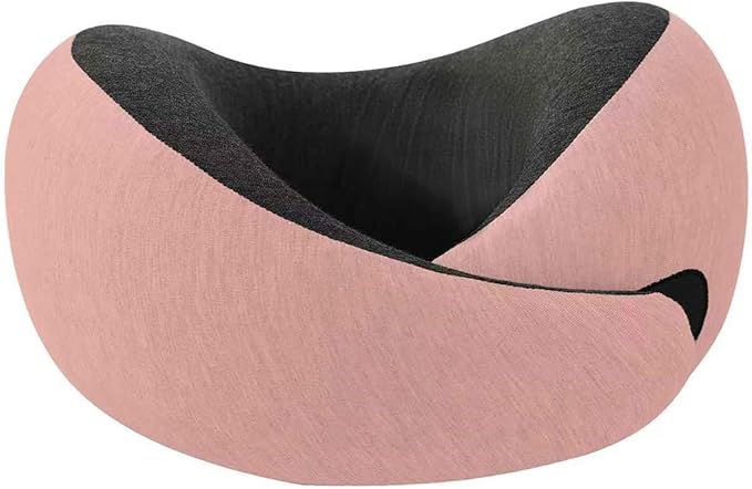 Travel Neck Pillow Airplane, Memory Foam Travel Pillows for Comfort on Sleeper Hold Compact and Ergonomic Design for Traveling Car Rides Home Road Trip Essentials for Adults and Kids (Pink) by Unknown