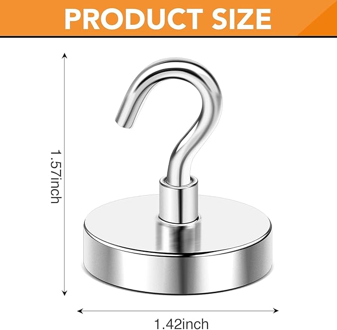 DIYMAG Magnetic Hooks 20pcs 170lbs Cruise Essentials 2026 Magnet Hook | Neodymium Heavy Duty Strong Magnets Hanging Ship Cabins Refrigerator Fridge Classroom Beach Vacation Kitchen Grills Home Tool - Image 2