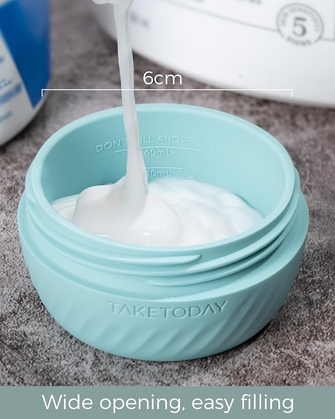 TakeToday Travel Containers for Toiletries, 3oz, 4 Pack, Grey | Air Travel Leak-Proof, TSA Approved, Silicone Jars with Lid, for Cosmetics & Toiletries - Image 6