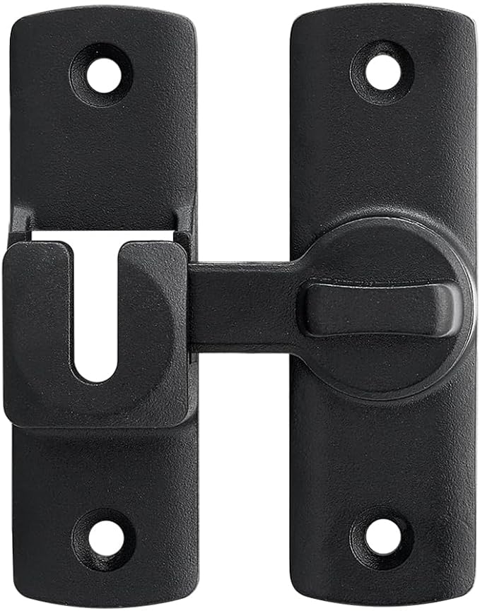 3 Pcs Black 90/180 Degree Flip Lock,Aluminum Alloy Barn Door Latch | Right Angle Door Lock Latch,Sliding Door Latches,Flip Gate Latches,for bedroom,garage,drawer,cabinet,window,pet enclosures - Image 7