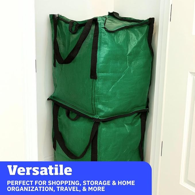 DURASACK 22-Gallon Zipper Top Heavy Duty Storage Tote Bags, 4-Pack, Green | Rugged Woven Polypropylene Moving Bag, Reusable Self-Standing Design, Holds up to 500 Pounds - Image 4