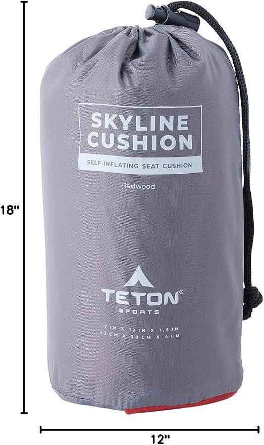 Teton Camping Seat Cushion; Stadium Seat; Office Chair; Car Pad; Inflatable, Redwood - Image 9