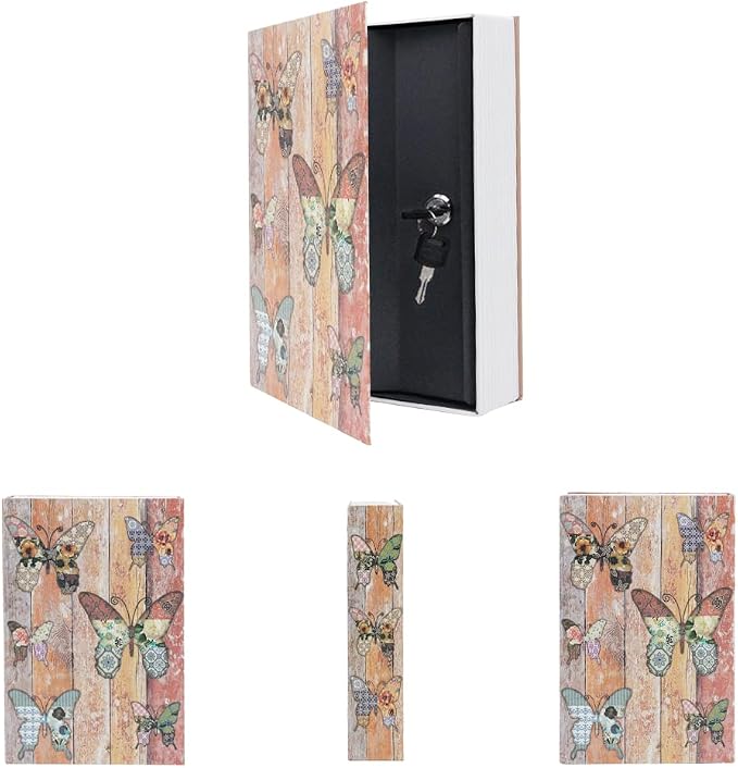 Diversion Book Safe Storage Box (Size 9.5"×6.2"×2.2") With Security Key Lock, Dictionary Secret Hidden Safe (Butterfly - Key Lock) - Image 2