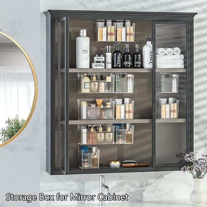 2PCS Cabinet Door Organizer,Self Adhesive Kitchen Cabinet Organizer,Cabinet Door Storage Box for Bathroom/Kitchen/Living room,Storage shelf rv must haves. (transparent) - Image 7