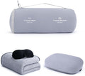 urnexttour 4-in-1 Travel Pillow & Blanket Set with Eye Mask, Memory Foam Neck Support, 50x65 Inch Blanket, Storage Bag for Airplane, Car, Train, Home Travel Grey by Urnexttour