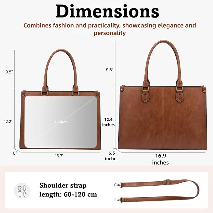 Laptop Tote Bag for Women with Lunch Compartment, Quilted Work Bag Fits 15.6 Inch Laptop, Large Office Tote for Daily Commute - Image 4