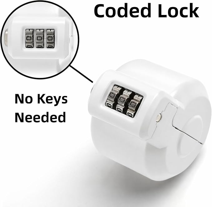PUGED Door Knob Lockout Device Cover to Disable Doorknob/Faucet/Water Valve Hose Lock Door Handle Temporary Lock for Bedroom Door from Outside Door Handle Without Drilling (2, White) - Image 4
