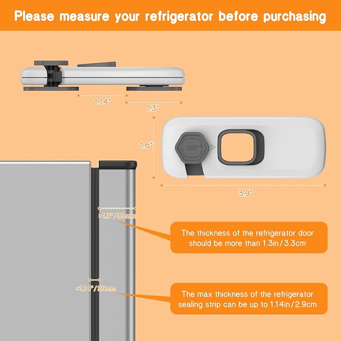 Baby Proofing Fridge Locks for Kids, 5 Pack Pet&Child Safety Refrigerator Lock for Kids, Child Proof Freezer Lock for Residential Garage Fridge or Camper RV Refrigerator, Child Fridge Door Latch, Gray - Image 8