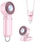 Portable Handheld Turbo Fan with LED Display - Turbocharged 32ft Cooling, Long-lasting 5 Speeds 4oz Lightweight, USB Rechargeable Mini Personal Hand Held Fan Gift for Women Men Travel, Office, Makeup by BEYYON