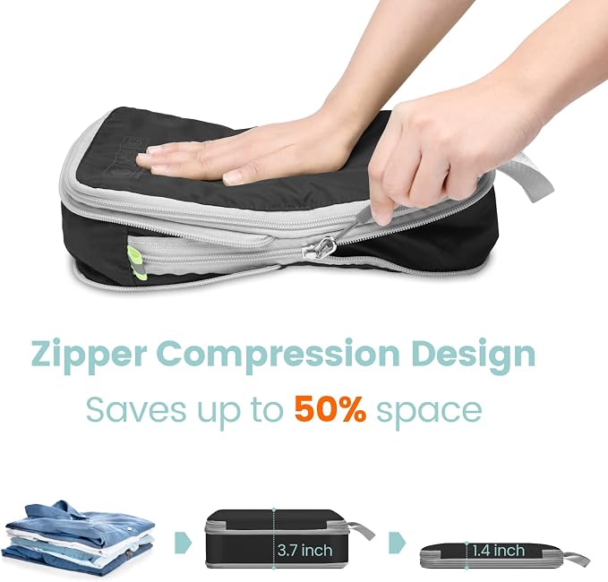 Cambond Compression Packing Cubes for Travel - Luggage Suitcase Organizer | Compression Zip Design for Space-saving, Expandable, Lightweight, Keep Clothes Sorted, Luggage Space Tidy, Carry on Pack Fast - Image 3