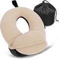 Kids Travel Pillows for Airplane, Memory Foam 360° Head Support Sleeping Essentials for Long Flight, Skin-Friendly Soft Neck Pillow for Traveling in Car Seat, (Small, Beige Grey, 40-90 lbs) by BUYUE