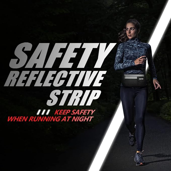 Slim Running Belt Fanny Packs for Women Men, Reflective Waist Pack Phone Holder for Walking Fitness Workout Exercise,Water Resistant Running Travel Belt Bag Jogging Pouch, Gym Accessories for Runner - Image 5