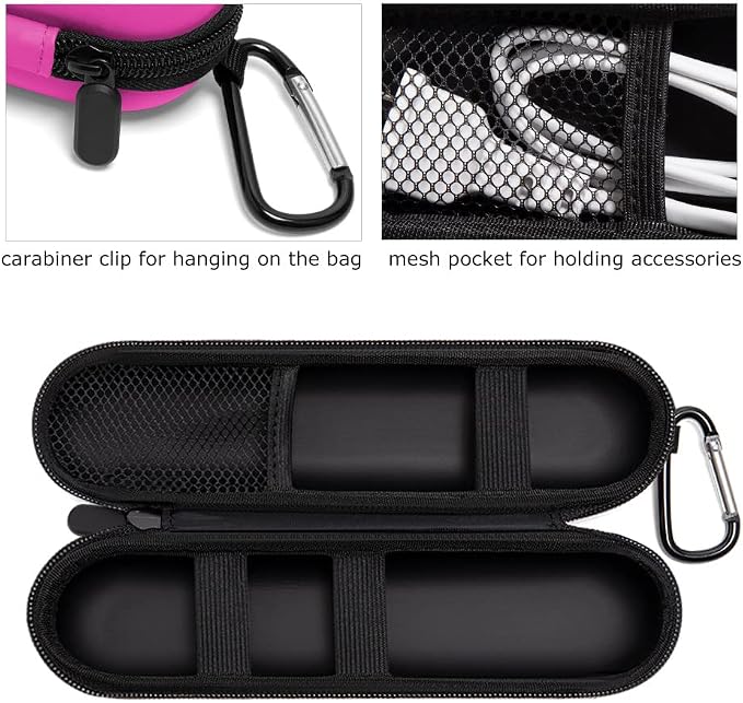 Nincha Electric Toothbrush Travel Case Compatible with Oral-B/Philips Sonicare/Colgate/Reach, and Most Electric Toothbrush, Includes 2 Universal Toothbrush Covers (Pink Case + Pink Covers) - Image 3