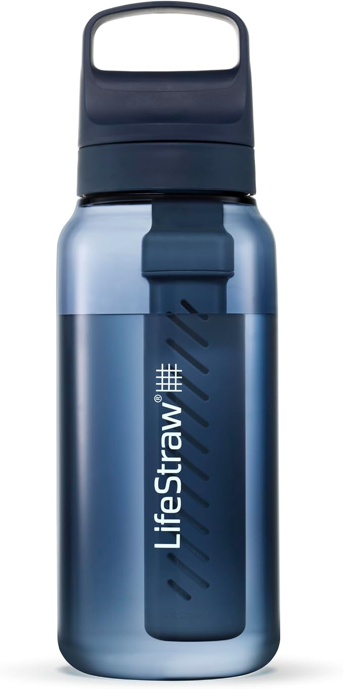 LifeStraw Go Series – BPA-Free Water Filter Bottle for Travel and Everyday use removes Bacteria, parasites and microplastics, Improves Taste, 1L 2-Pack; Icelandic Blue and Aegean Sea | BPA-Free Water Filter Bottle for Travel and Everyday Use, Removes B... - Image 3
