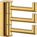 Angle Simple Swivel Towel Hook for Bathroom, Coat Hook Brushed Dark Gold | SUS304 Stainless Steel, 3 Foldable Arms, Space Saving Kitchen Hand Wash Towel Holder, Screws Mounted by AngleSimple