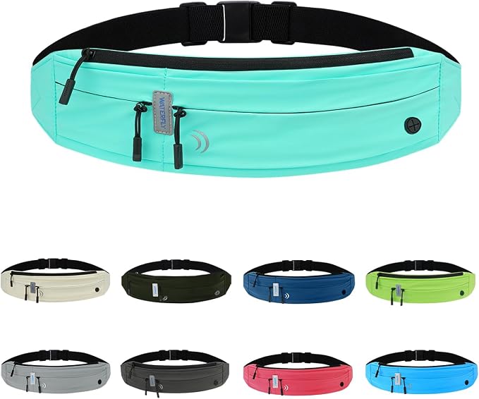 WATERFLY Running Belt Fanny Pack:Phone Holder Belt for Men Women | Lightweight, Soft and breathable fabric,SBS zipper, adjustable waist belt, Zero bounce, Suitable for running workout Fitness by Waterfly