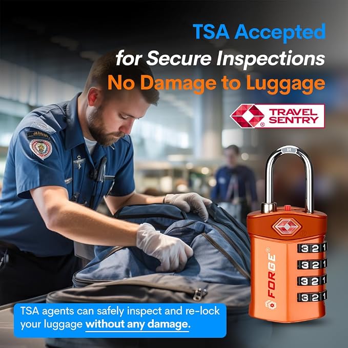 Forge Travel Lock,TSA Approved Luggage Locks for Air Travel, Gym Lockers, School Lockers, Pelican Cases, Gun Case, Easy Read Dials, Durable Alloy Body - Image 2